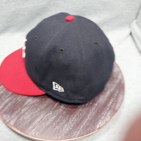 Atlanta Braves New Era Fitted Hat Navy & Red Size 7 5/8 Fitted Cap - Picture 3 of 12